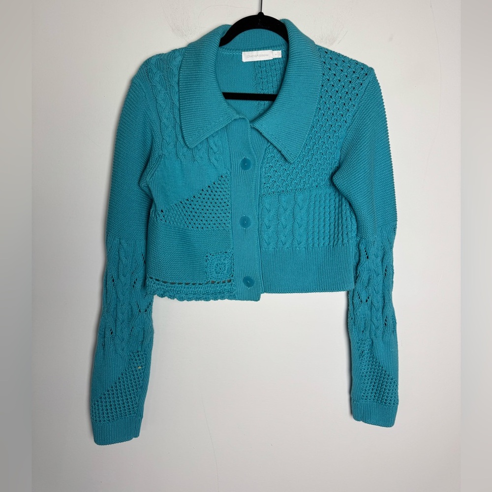 Simkhai Sherman Cotton Patchwork Cropped Polo Car… - image 2